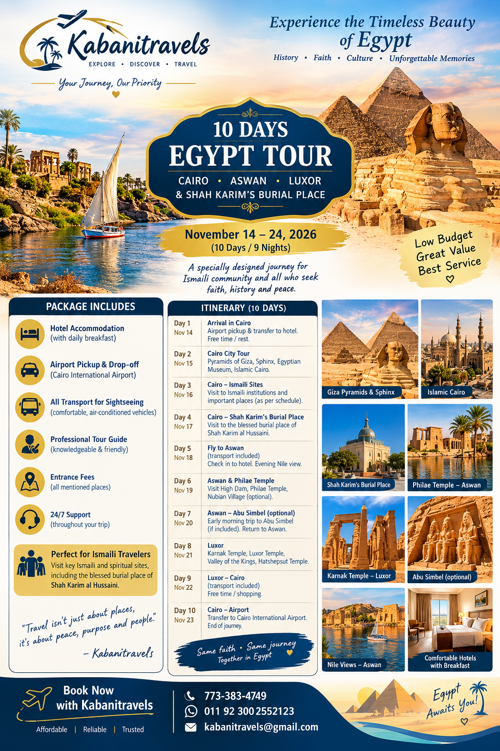Egypt Tour — Full Itinerary